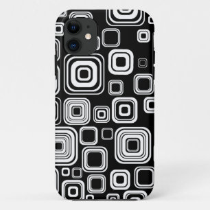 レトロの白黒正方形 iPhone 11 ケース