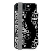 レトロの白黒正方形 INCIPIO iPhoneウォレットケース (フォリオ裏面)