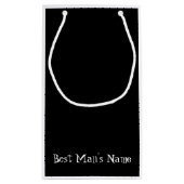 レトロの白黒花婿介添人のギフトバッグ スモールペーパーバッグ (裏面)