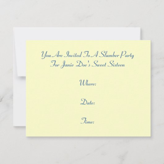 レトロの眠りのパーティの招待状のプレティーンの十代の若者たちの友達 招待状 (裏面)