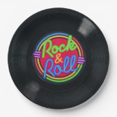 レトロの石及びロールビニールの紙皿 ペーパープレート (正面)