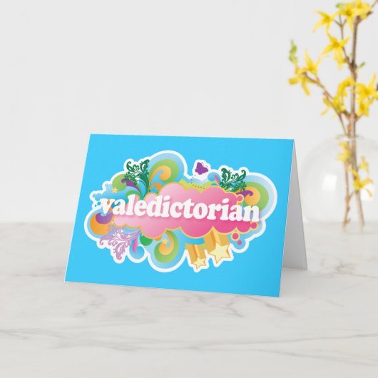 レトロの破烈の卒業生総代の卒業のギフト カード (黄色い花)