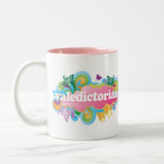 レトロの破烈の卒業生総代の卒業のギフト ツートーンマグカップ (左)