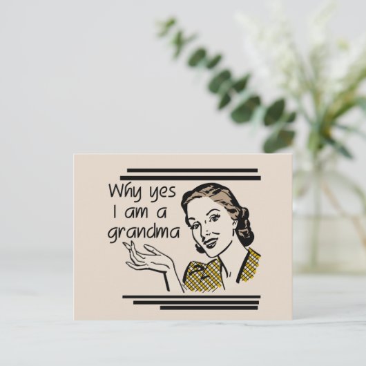 レトロの祖母のTシャツおよびギフト ポストカード (スタンド正面)