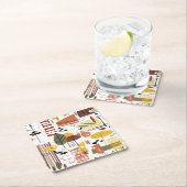 レトロの秋精力的の スクエアペーパーコースター (インサイチュ)