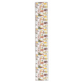 レトロの秋精力的の ロングテーブルランナー (正面)