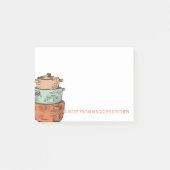 レトロの積み重ねられた調理のポット鍋のシェフのケータリング ポストイット (正面)