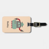 レトロの穴あけ機のロボットパーソナライズな荷物のラベル ラゲッジタグ (正面横)
