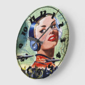 レトロの空想科学小説の時計 ラージ壁時計 (傾斜)