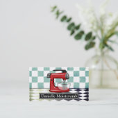 レトロの立場のミキサーのパン屋のペーストリー作りの職人の名刺 名刺 (スタンド正面)