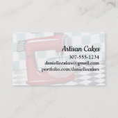 レトロの立場のミキサーのパン屋のペーストリー作りの職人の名刺 名刺 (裏面)