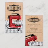 レトロの立場のミキサーのパン屋のペーストリー作りの職人の名刺 名刺 (正面/裏面)