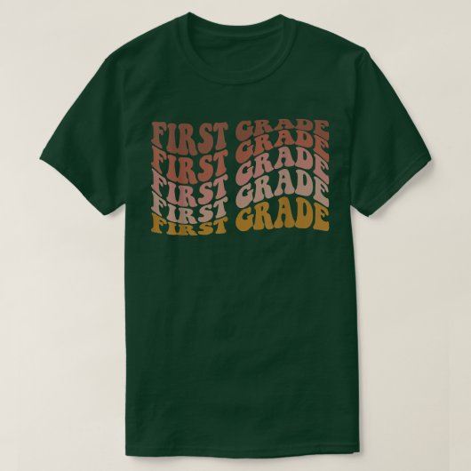 レトロの第1級新学期先生 Tシャツ (デザイン正面)