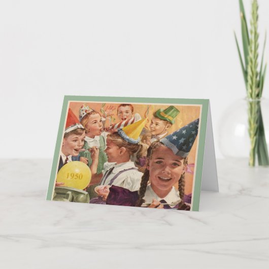 レトロの第65誕生日の1950年の幼年期の記憶 カード (正面)