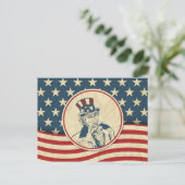 レトロの米国市民星条旗 ポストカード (スタンド正面)