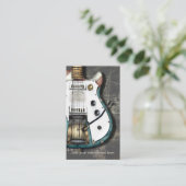 レトロの米国旗のエレキギター 名刺 (スタンド正面)