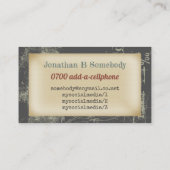 レトロの米国旗のエレキギター 名刺 (裏面)