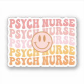 レトロの精神ナース、精神医学ナースのギフト シール (正面)