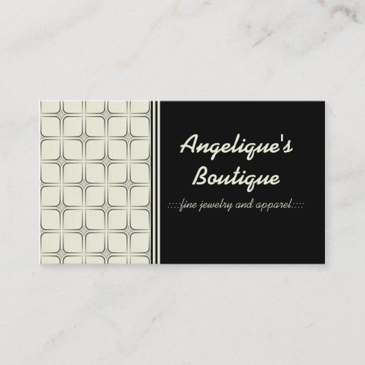 レトロの素晴らしい名刺、白黒 名刺 (正面)