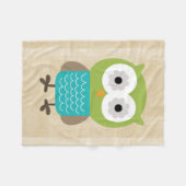 レトロの素朴でカスタムなフクロウ フリースブランケット (正面(横))