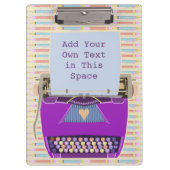 レトロの紫色のタイプライターの世紀半ばのモダンのカスタム クリップボード (正面)