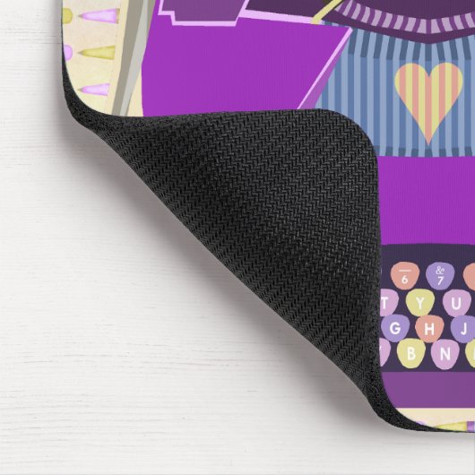 レトロの紫色のタイプライターの世紀半ばのモダンのカスタム マウスパッド (コーナー)