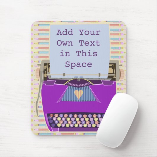 レトロの紫色のタイプライターの世紀半ばのモダンのカスタム マウスパッド (マウス)