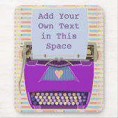 レトロの紫色のタイプライターの世紀半ばのモダンのカスタム マウスパッド (正面)