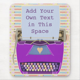 レトロの紫色のタイプライターの世紀半ばのモダンのカスタム マウスパッド