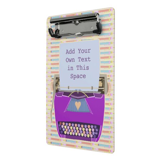 レトロの紫色のタイプライターの世紀半ばのモダンのカスタム ミニクリップボード (アングル2)