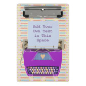 レトロの紫色のタイプライターの世紀半ばのモダンのカスタム ミニクリップボード (正面)