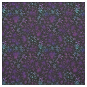 レトロの紫色のターコイズの花柄のろうけつ染め ファブリック (見本)