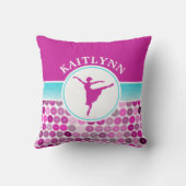 レトロの紫色はバレエダンサーの女の子を一周します クッション (裏面)