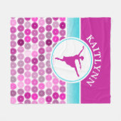 レトロの紫色はバレエダンサーの女の子を一周します フリースブランケット (正面(横))