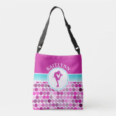 レトロの紫色はフィギュアスケート選手の女の子を一周します クロスボディバッグ (裏面)