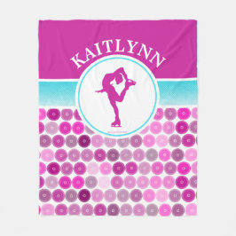 レトロの紫色はフィギュアスケート選手の女の子を一周します フリースブランケット