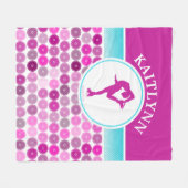 レトロの紫色はフィギュアスケート選手の女の子を一周します フリースブランケット (正面(横))