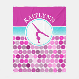レトロの紫色は体操の女の子を一周します フリースブランケット