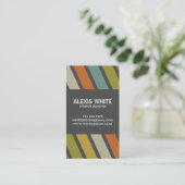 レトロの細い縦縞-スタイル1 名刺 (スタンド正面)