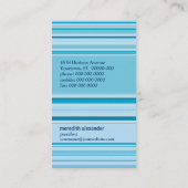 レトロの紺碧のストライプ 名刺 (裏面)