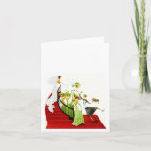 レトロの結婚式の花束のトスのブランクの花嫁のメッセージカード カード (正面)