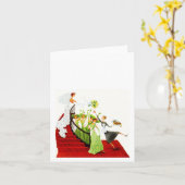 レトロの結婚式の花束のトスのブランクの花嫁のメッセージカード カード (黄色い花)