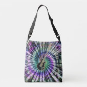 レトロの絞り染めのギター音楽トートバック クロスボディバッグ (裏面)