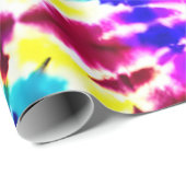 レトロの絞り染めピンクス、ブルース、イエロー ラッピングペーパー (ロールコーナー)