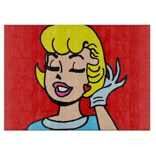 レトロの続きこま漫画の美しいのまな板 カッティングボード (正面)