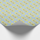 レトロの緑と青のカセットテープパターン ラッピングペーパー (角)