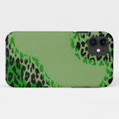 レトロの緑と黒のヒョウのプリントライム Case-Mate iPhoneケース (裏面(横))