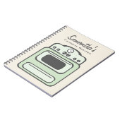 レトロの緑のストーブのレシピのノート ノートブック (左側)