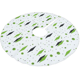 レトロの緑のダイヤモンド及びスターバストの木のスカート ブラッシュドポリエステルツリースカート