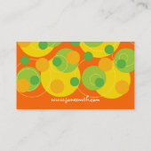 レトロの緑の水玉模様パターンモダンなおもしろいのカラフル 名刺 (裏面)